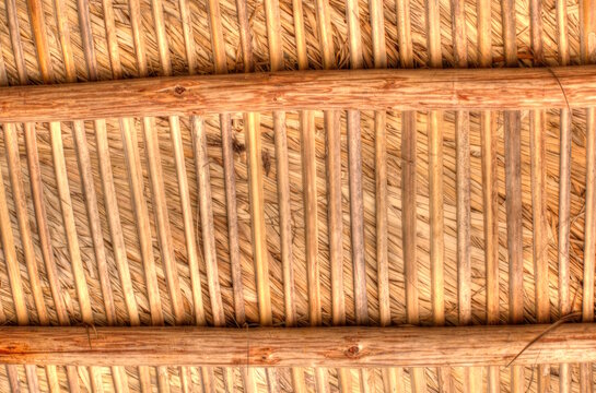 Tiki Hut Palm Fronds. Tiki Bar in Paradise.