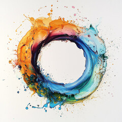Abstract circular liquid motion explosion