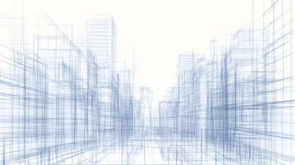 Cityscape Wireframe, Urban Planning, Modern Architecture, Background, Design