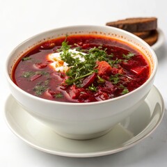 borsch photo, red soup, isolated