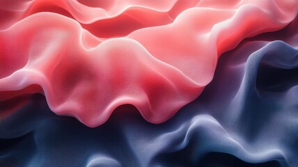 Soft Flowing Fabric Draped in Gradients of Pink and Blue Tones