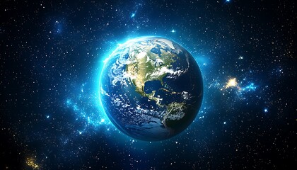 Futuristic earth technology abstract background, symbolizing global innovation and digital transformation with advanced technology elements