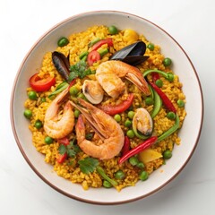 paella photo, isolated on white