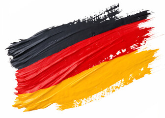 Brushstroke Painting of the German Flag isolated on white background as transparent. PNG. AI...