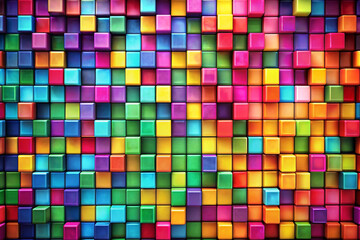 Colorful cube wall background texture