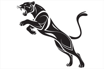 Black and white illustration tiger