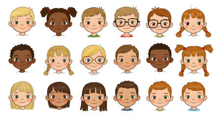 Cute Diverse Kids Portraits generative AI