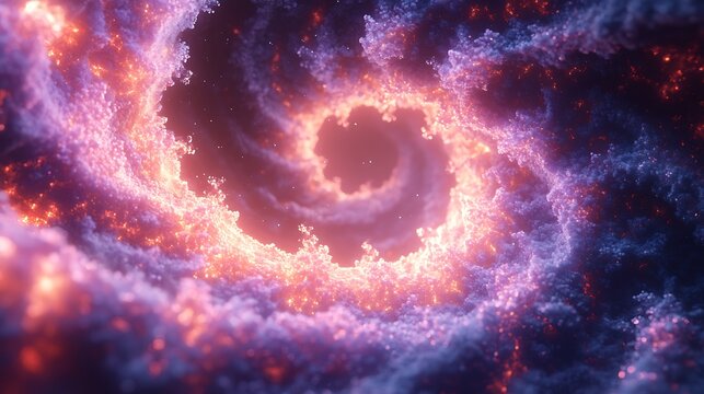 Fototapeta Expanding molecular universe with infinite depth and multidimensional structures