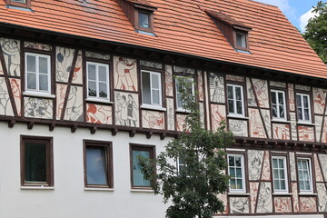 Historisches Fachwerkhaus im Zentrum der Stadt Reutlingen in Baden-Württemberg