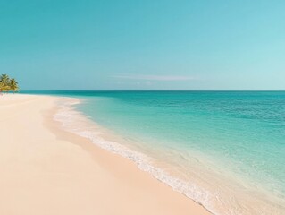 Fototapeta premium Relaxing day at the beach tropical paradise landscape clear waters serene view vacation vibes