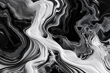 Monochrome Black and White Retro Noise Waves Fluid Texture for Luxurious Poster Designs