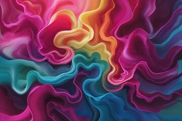 Obraz premium Dynamic Color Exploration with Lively Gradient Effects in Rainbow Fuchsia Aqua and Mahogany