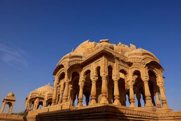 Ancient royal cenotaphs in Bada bagh Jaisalmer, Rajasthan, India