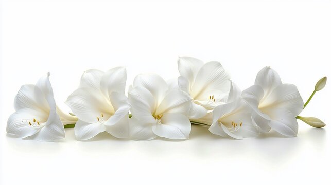 White flowers arrangement, studio shot, isolated background, funeral sympathy