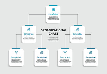 Corporate organizational chart. Business hierarchy infographic elements. Vector illustration	
