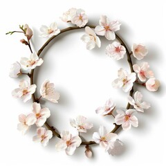 Obraz premium illustration of letter O adorned with delicate flowers on a white background representing the essence of spring