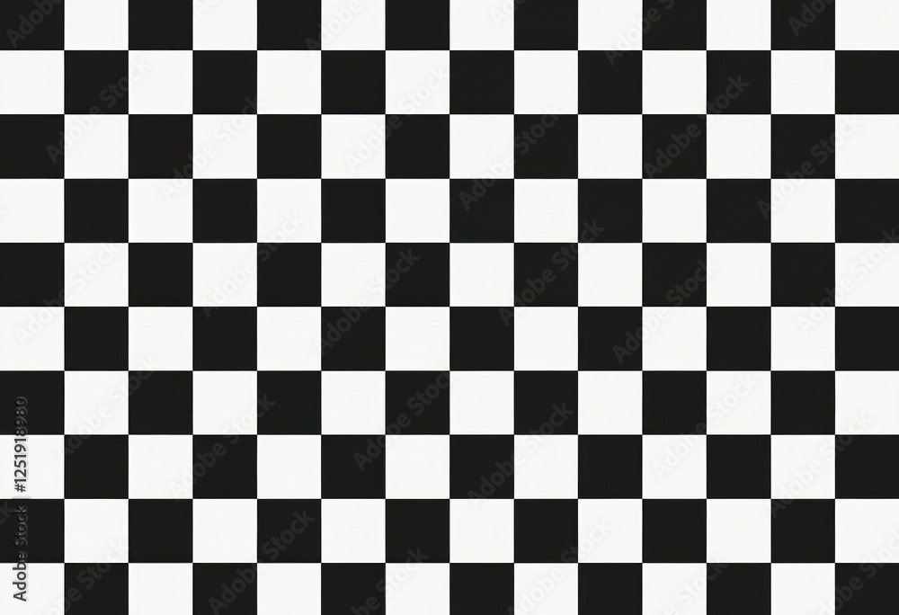 Poster alternating black, white squares form repeating checkerboard pattern. graphic element creates abstra