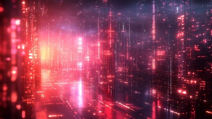 Fototapeta premium Digital complexity represented as layered luminous grids in high resolution detail