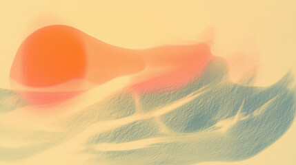 Abstract sunrise over gentle waves with soft color palette