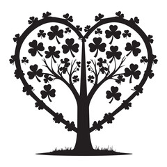 Obraz premium Heart-Shaped Tree of Shamrocks, Perfect for St. Patrick's Day - Saint Patrick’s Day 17 March
