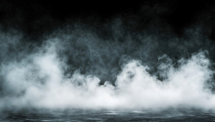 Fog and mist effect on black background. Smoke texture