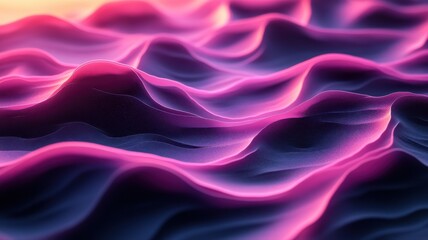 Fototapeta premium Abstract Waves in Vibrant Pink and Purple Tones with Soft Shadows