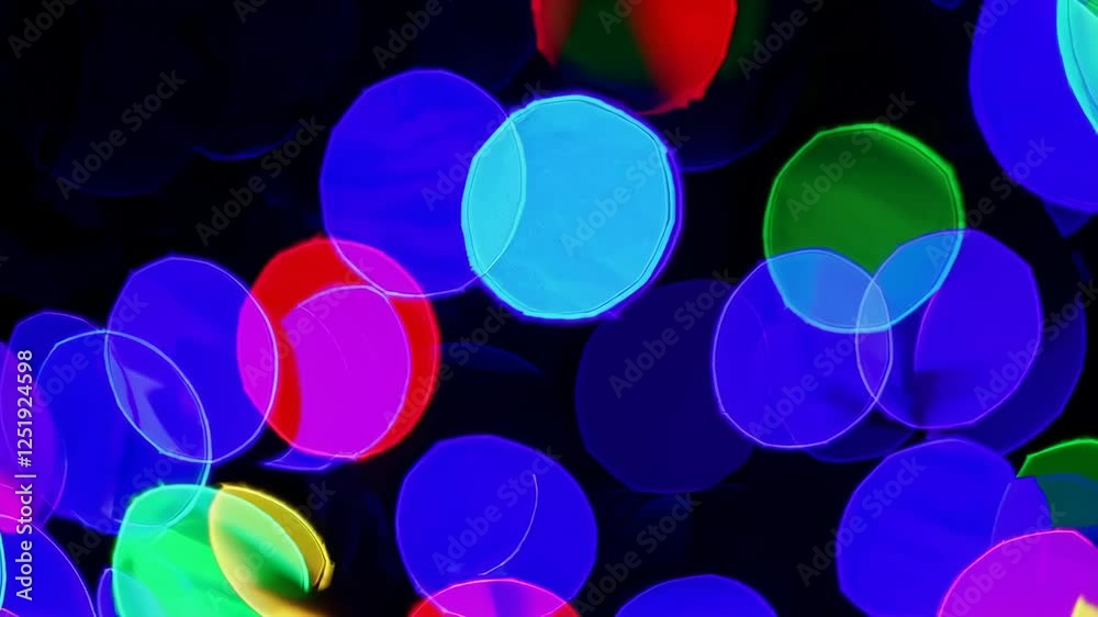 Poster colorful bokeh lights in abstract pattern, vibrant visual art concept