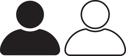 Two simple user icons in black and white.