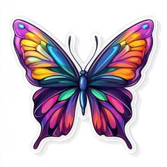 Colorful Butterfly Illustration On White Background