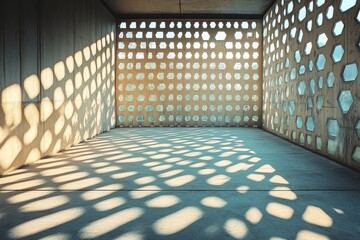 Abstract Interplay of Light and Shadow Patterns on Surface in Urban Setting