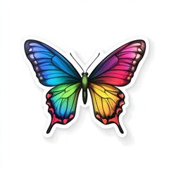 Vibrant Rainbow Butterfly Graphic Design