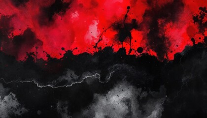 Dramatic Red and Black Abstract Texture with Lightning Effect Backdrop