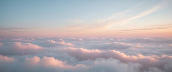 Obraz premium Serene Sunset Over Colorful Clouds with Soft Pastel Hues Illuminating the Sky.
