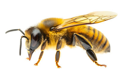 Honey bee insect walking with transparent background