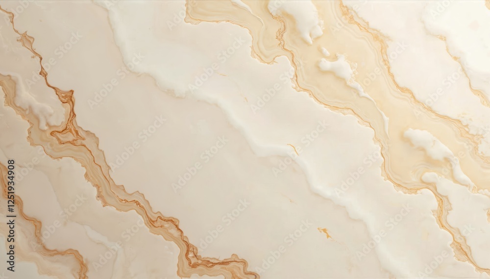Poster close-up shows light alabaster marble with glossy, smooth texture. stone has seamless pattern with b