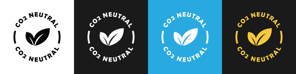 Vector signs CO2 neutral on different backgrounds.