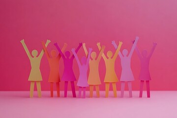 Happy Girls Group Empowerment Silhouettes