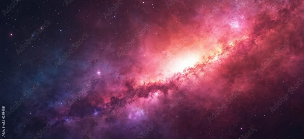 Aufkleber deep cosmos with stars and nebula clouds. background shows vibrant galactic space with light. photo 