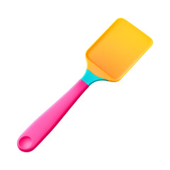 Vibrant Silicone Dough Scraper with Pink Handle Isolated on Transparent Background