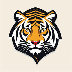 Tiger head Logo. Vector illustration.