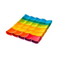 Rainbow Colored Umbrella Isolated on Transparent Background