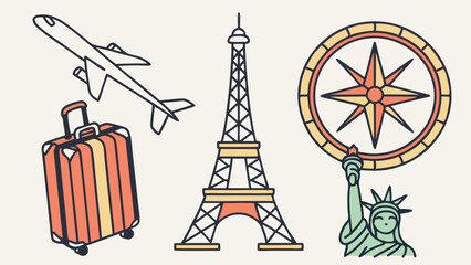 Travel and Adventure Illustrative Icons