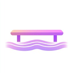 Abstract park bench over water