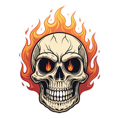 Adobe Illustrator Artwork Illustration of burning skull Vector.
