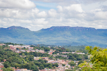 Fototapeta premium Beautiful Savannah Landscape With Mountain in Center of Brazil.