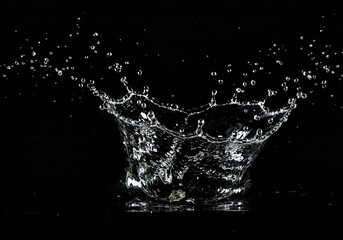 water splash isolated on black