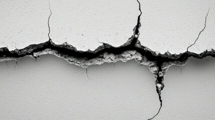 Cracked wall texture, damage, background, repair, construction