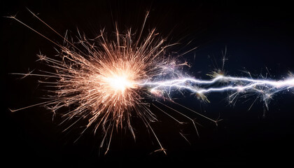 Electricity and Sparks, fireworks, glowing, spark, effect, material, bouncing, explosion, black background