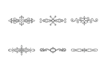 Obraz premium Set of graphics-ornament line art