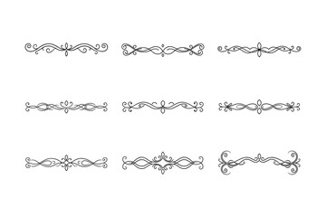 Obraz premium Set of graphics-ornament line art